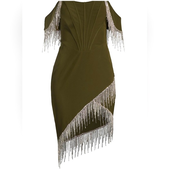 NEW! Lavish Alice green - Bardot corset beaded fringe - Picture 1 of 4